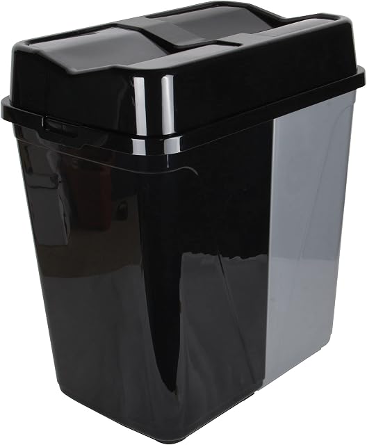 Jolie Max Double Rubbish Waste Separation Bin Recycling. Dual Compartment 100L (2 x 50 L) (Black-Grey)