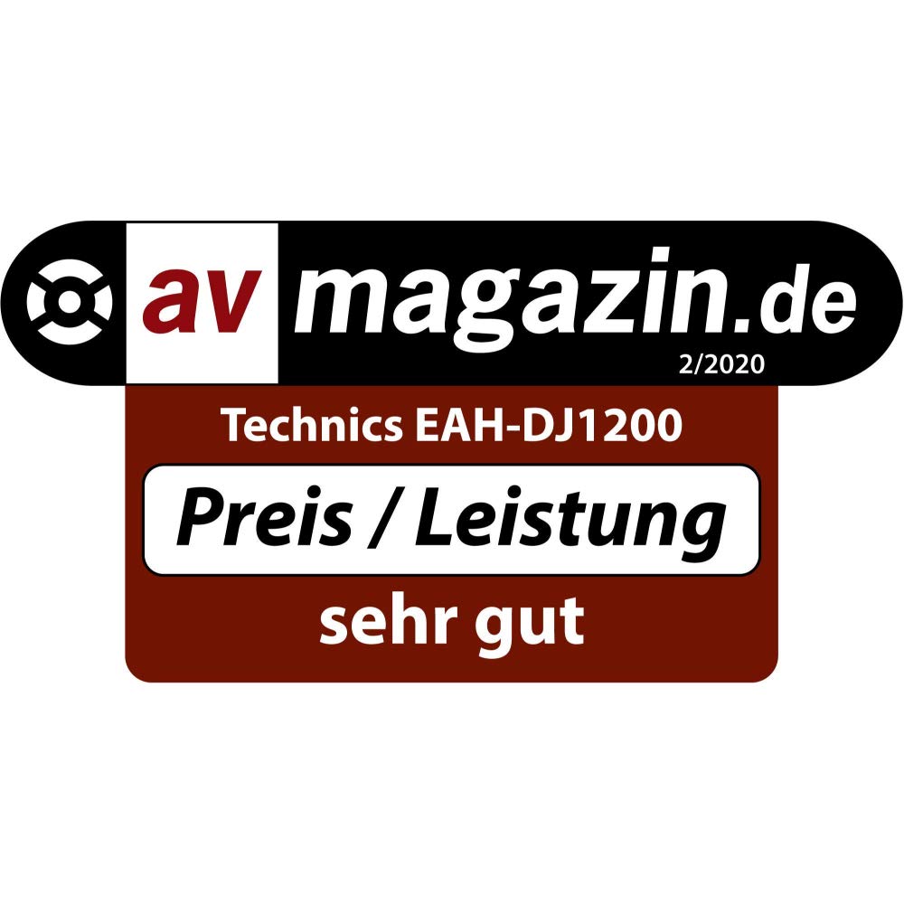 Technics EAH-DJ1200 DJ Kopfhörer, On-Ear, Schwenkarm, abnehmbares Spiralkabel, High-End Stereoklang, schwarz