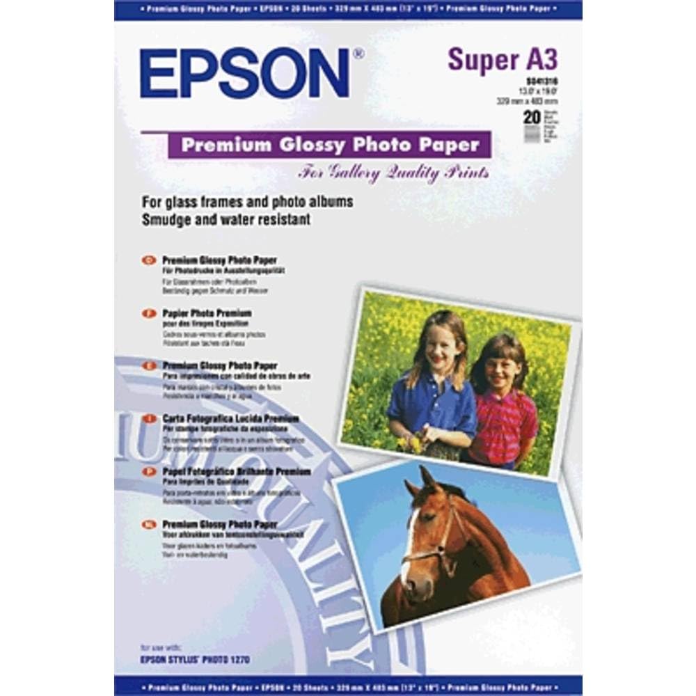 Epson Premium Glossy Photo Paper A3+ 255Gsm (Pack Of 20) C13s041316