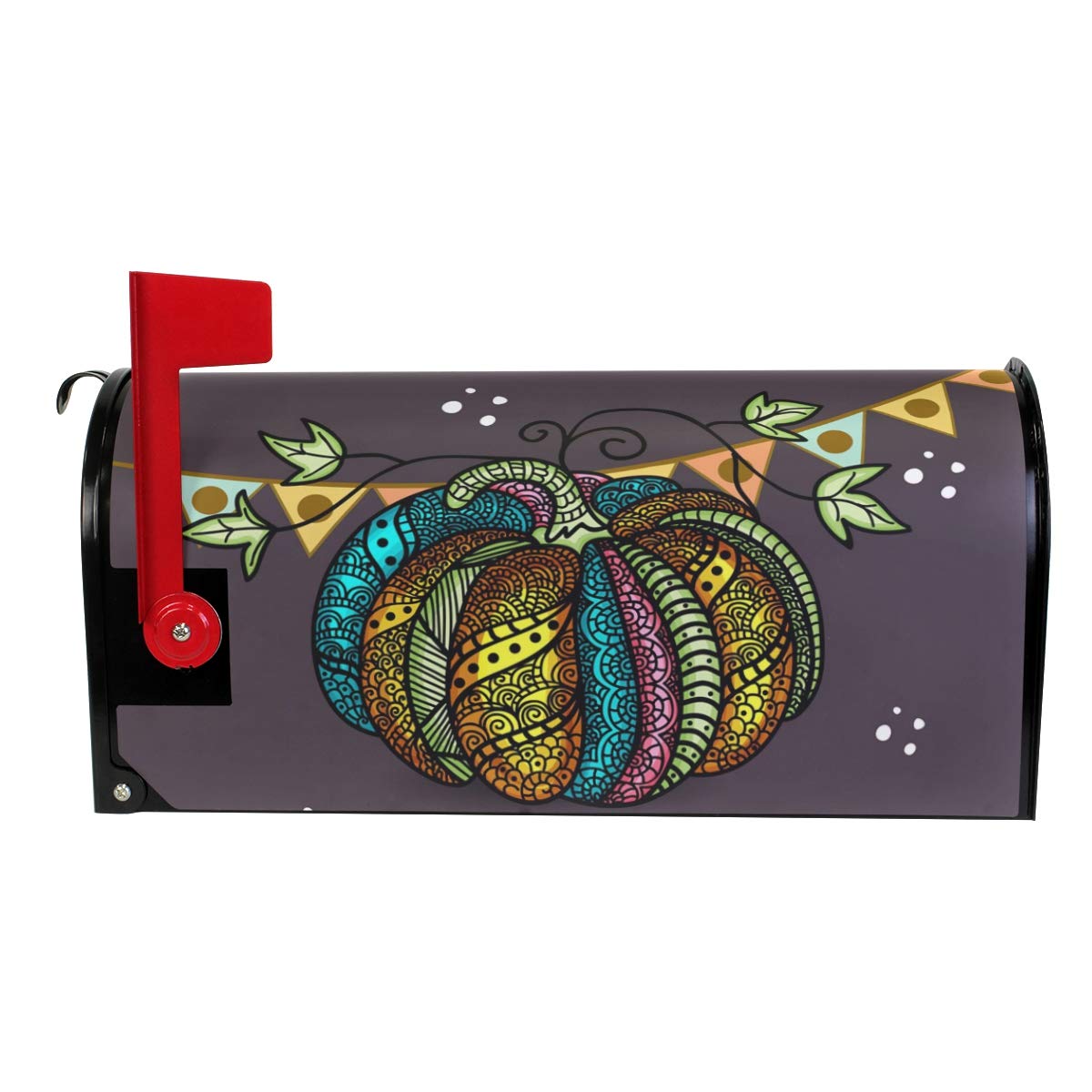 ZZKKO Magnetic Mailbox Cover – Halloween Cat With Hat & Pumpkin Design, Waterproof Decor For Large US Mailboxes
