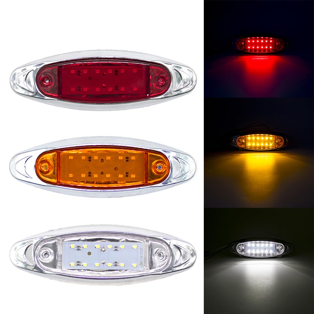 10 sztuk 12 12V 24V znacznik boczny ostrzeżenie światło tylne odprawa kierunkowskaz lampka hamulca kierunkowskazy Chrome ciężarówka z przyczepą(Orange)