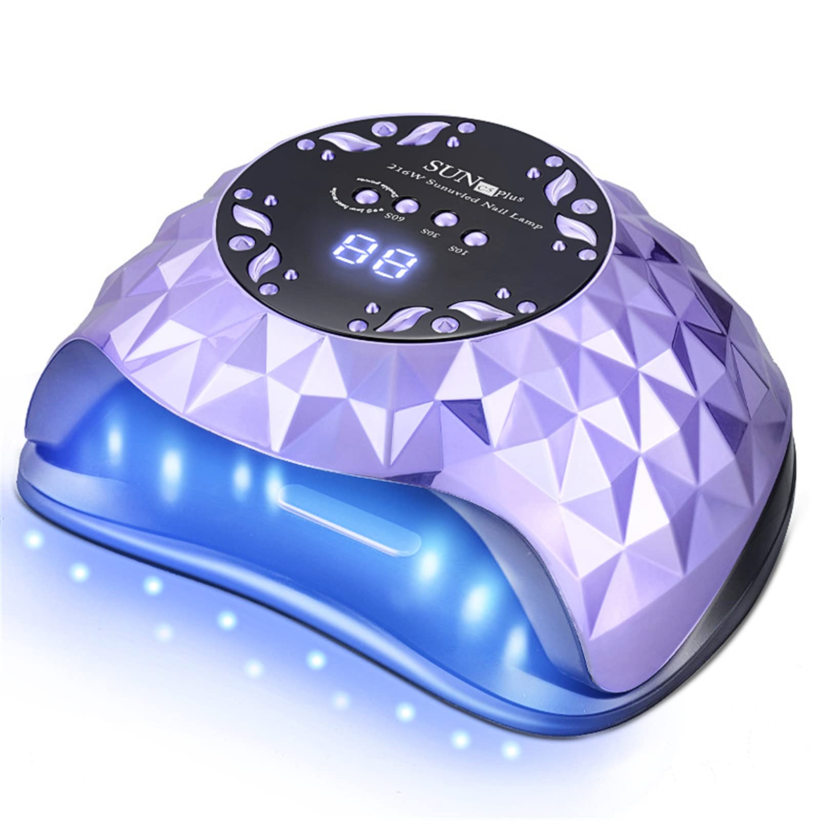 ZYC Lampada a LED 216W Lampada per Unghie per Unghie per Tutte Le ceramiche in Gel Polish Fast Curing con 4 Timer Grande Spazio Spazio Sensore Automatico Unghie