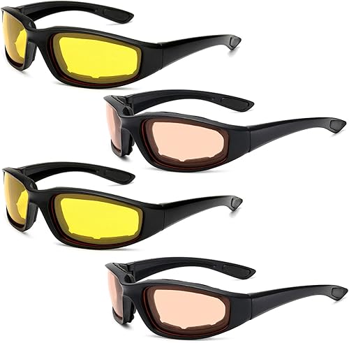 Peciees - Gafas de sol para montar en motocicleta, 4 unidades, para exteriores