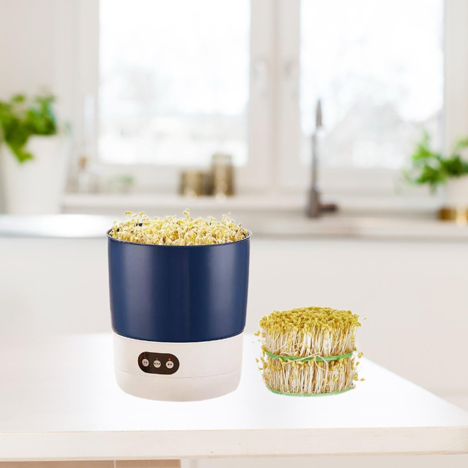 Máquina de Brotes Recipiente Germinador Automático de Irrigación 360 Grados Configuración Climatizada Resistente Apta para Uso Familia