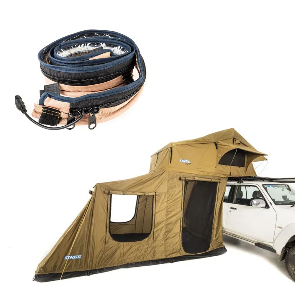 roof tent kings Adventure Top + 6-man Annex Polyester + LED Strip Light Garden ALANA Schlafsack 1 TOG, flat tarp Schneiden:10 Discover the world’s thinnest