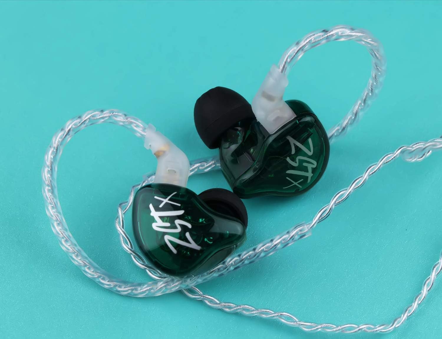 🔥 Hоt Dеаlѕ Linsoul KZ ZST X 1BA+1DD Hybrid Dual Driver HiFi in-Ear Earphones with Silver-Plated Detachable 2Pin Cable for Musicians Audiophile (with Mic, Green)