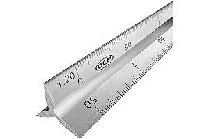 OCM Pro Machinist 6-Scale Triangular Ruler (Professional 30CM Architectural Scale Ruler)