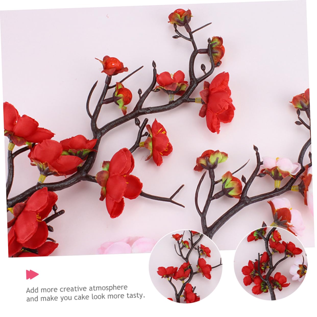 KOMBIUDA 12piezas Adornos para Pasteles Decoración De Cumpleaños Ramas De Flor De Ciruelo para Tartas y Postres para Bodas y Fiestas