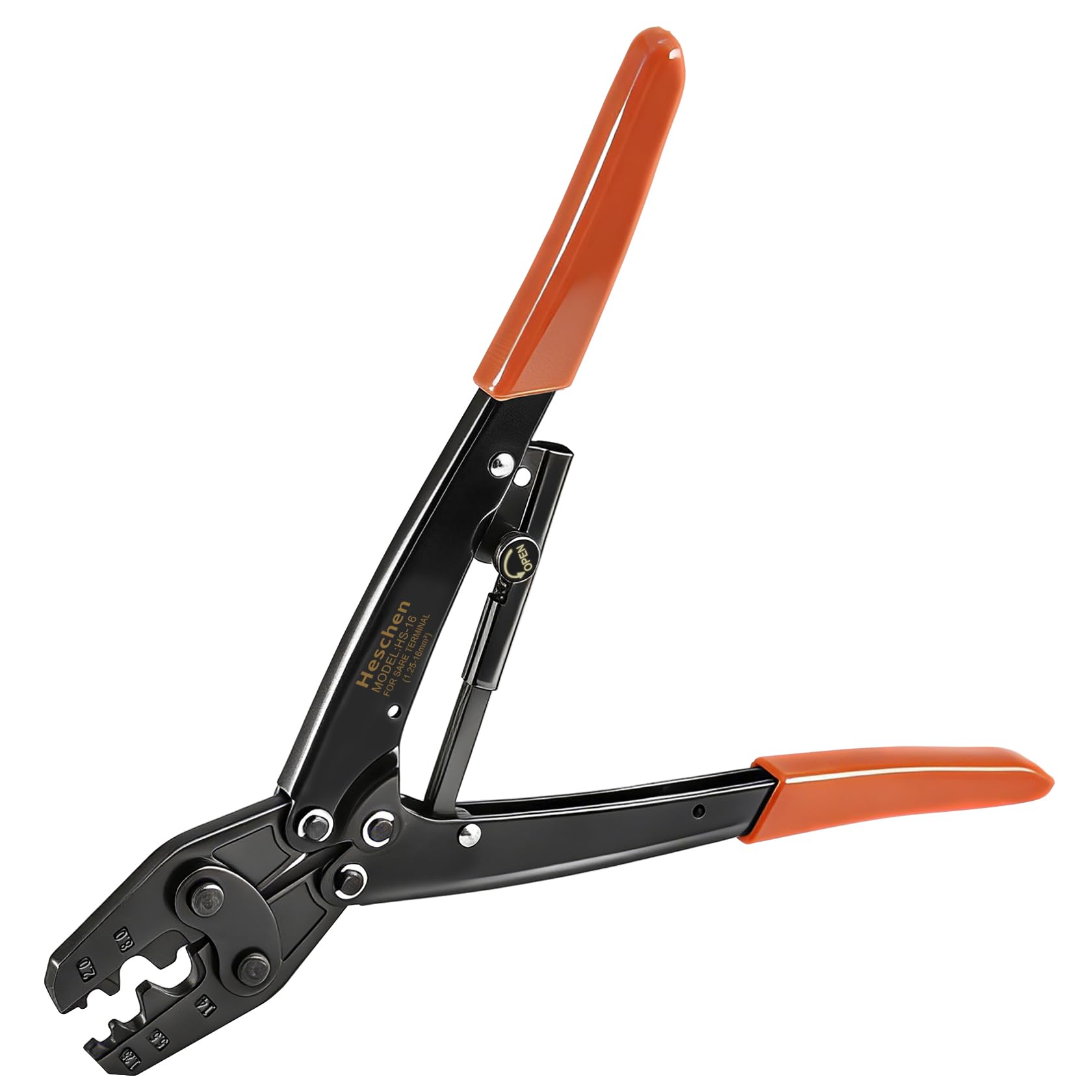 Heschen Narzędzie do zaciskania zacisków z grzechotką HS-16 do zacisków nieizolowanych 1,5-16 mm² (15-5AWG) (typ punktowy)