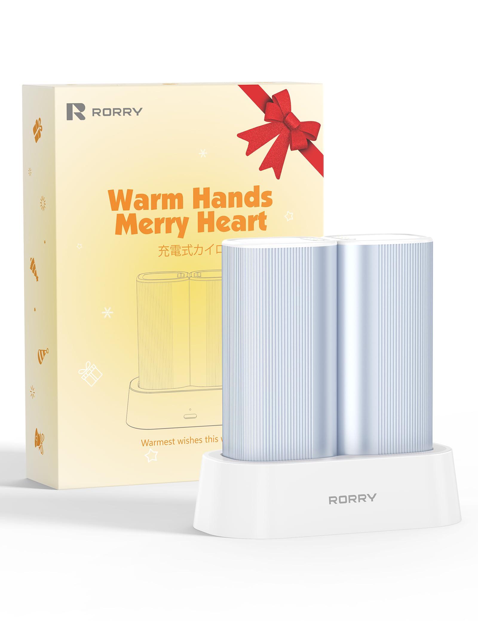 RORRY Hand Warmers Rechargeable 2 Pack, 10000mAh 360° Heating Magnetic Electric Hand Warmer, 24Hrs Warmth Portable Reusable Pocket Heater for Golf Camping Hunting Gifts for Men Women, Blue