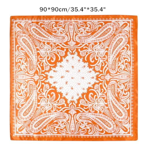 GERINLY Women's Wild Rag 2 Pack, Cowgirl Scarf Shawl, 35 Inch Western Bandanas Female2