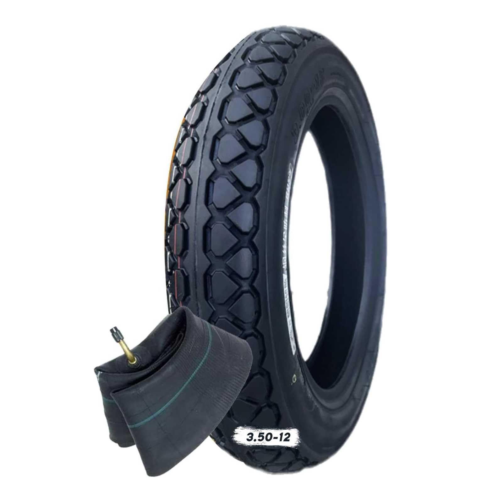 3.5-12 Reifen for Motorräder | 3.50-12 Schläuche for Vorder- und Hinterräder | Straßenreifen mit geringem Luftwiderstand, verschleißfest und rutschfest
