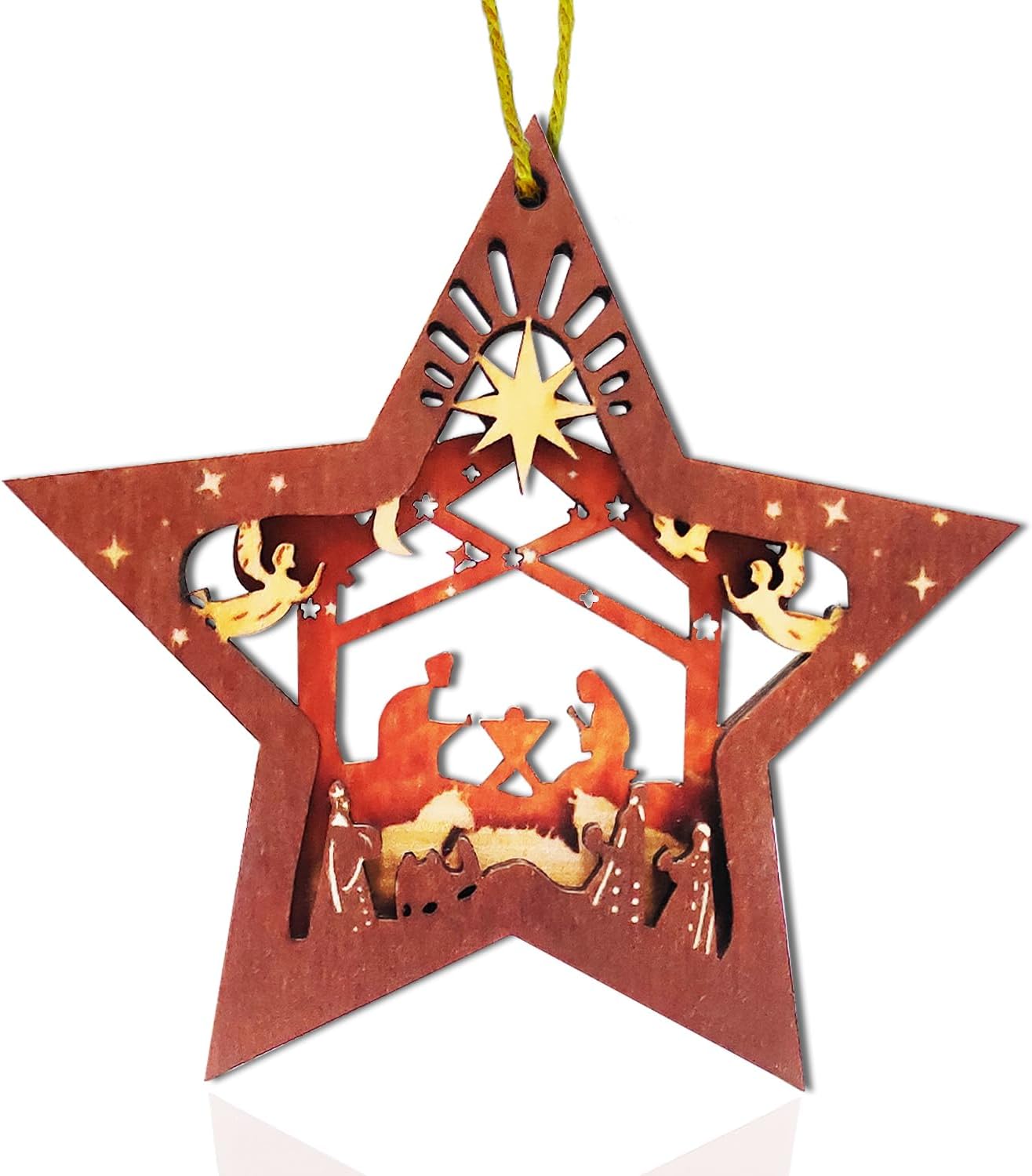 JUNQIU Nativity Scene, Nativity Ornaments for Christmas