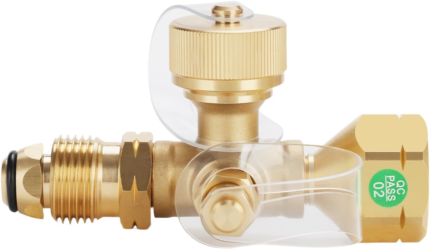 4 Port Brass Tee Propane Adapter for RV or Motorhome