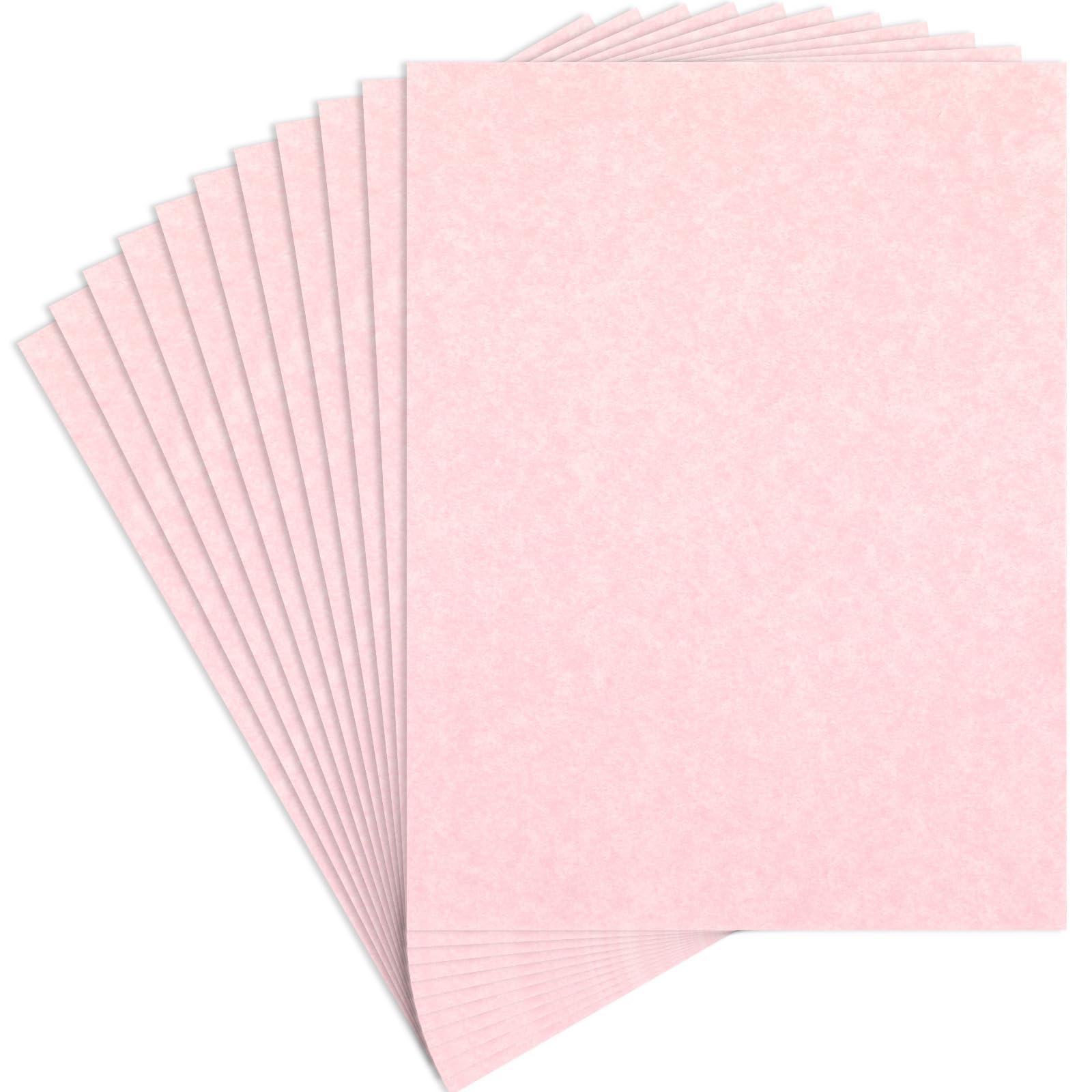 Epakh 200 Sheets Old Age Parchment Paper 8.5 x 11 Inch Standard Letter Vintage Colored Old Parchment Semblance Double Side Printing Paper(Light Pink)