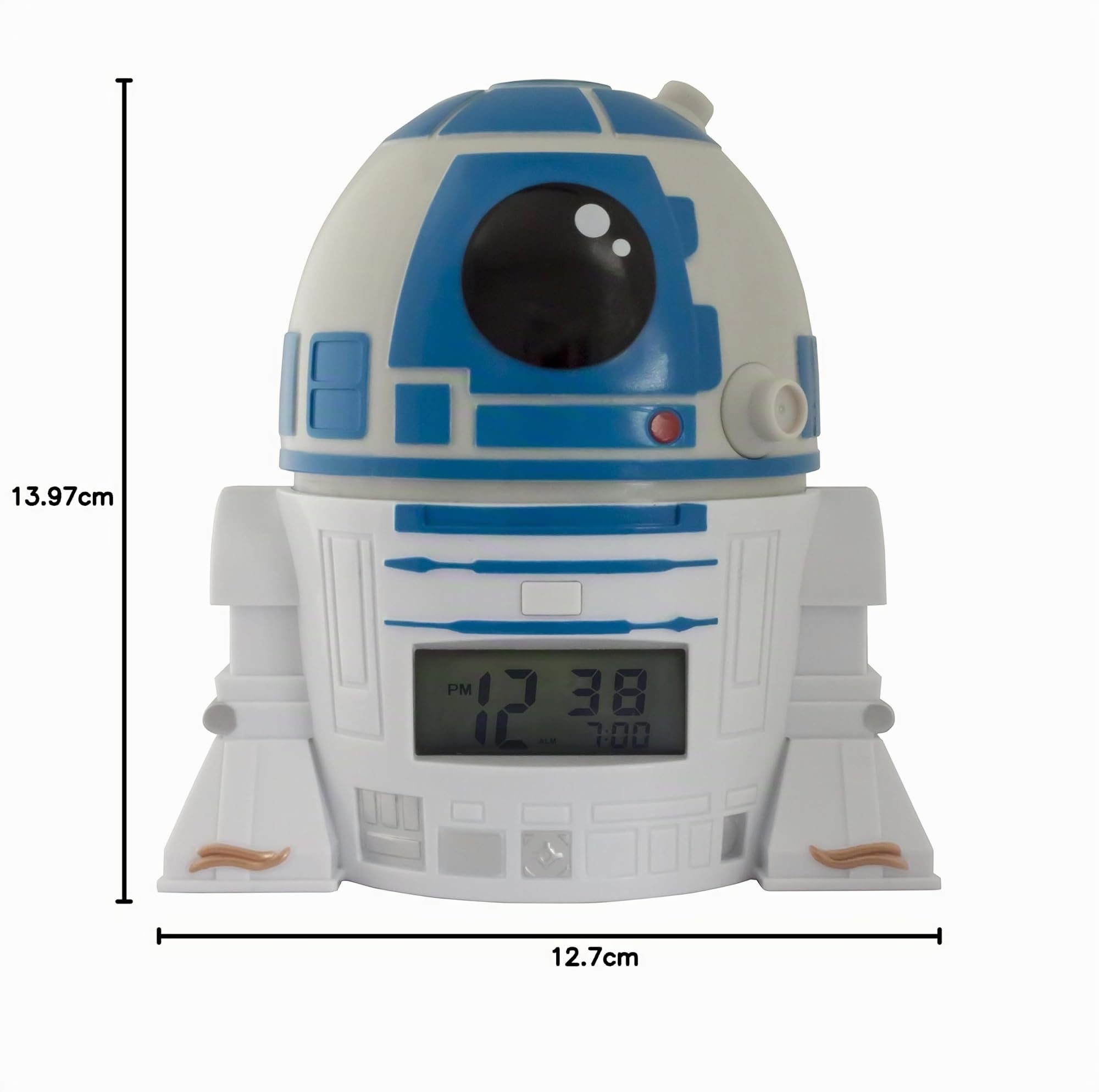 BulbBotz Despertador Infantil R2D2, Blanco, 8.89x12.7x13.97 cm, 2021401