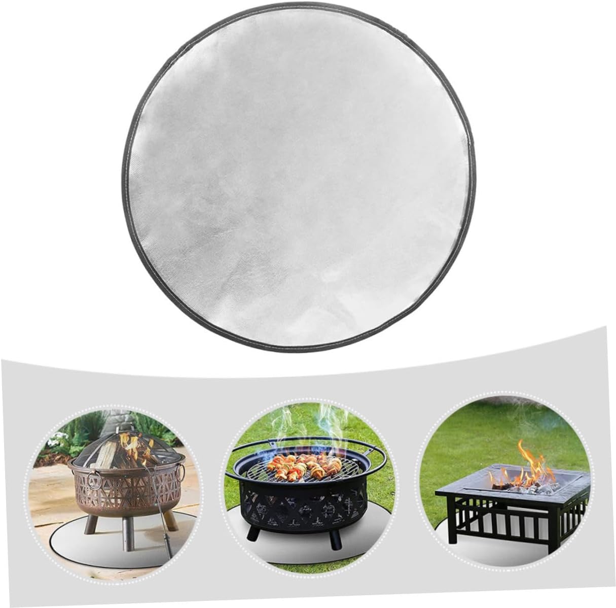 COHEALI Heat Resistant Fire Pit Mat Outdoor Fireproof Grill Pad for Patio Deck Grass Protection Multi-Function Stove Accessory with Oil and Corrosion Resistance Easy to Clean Reusable