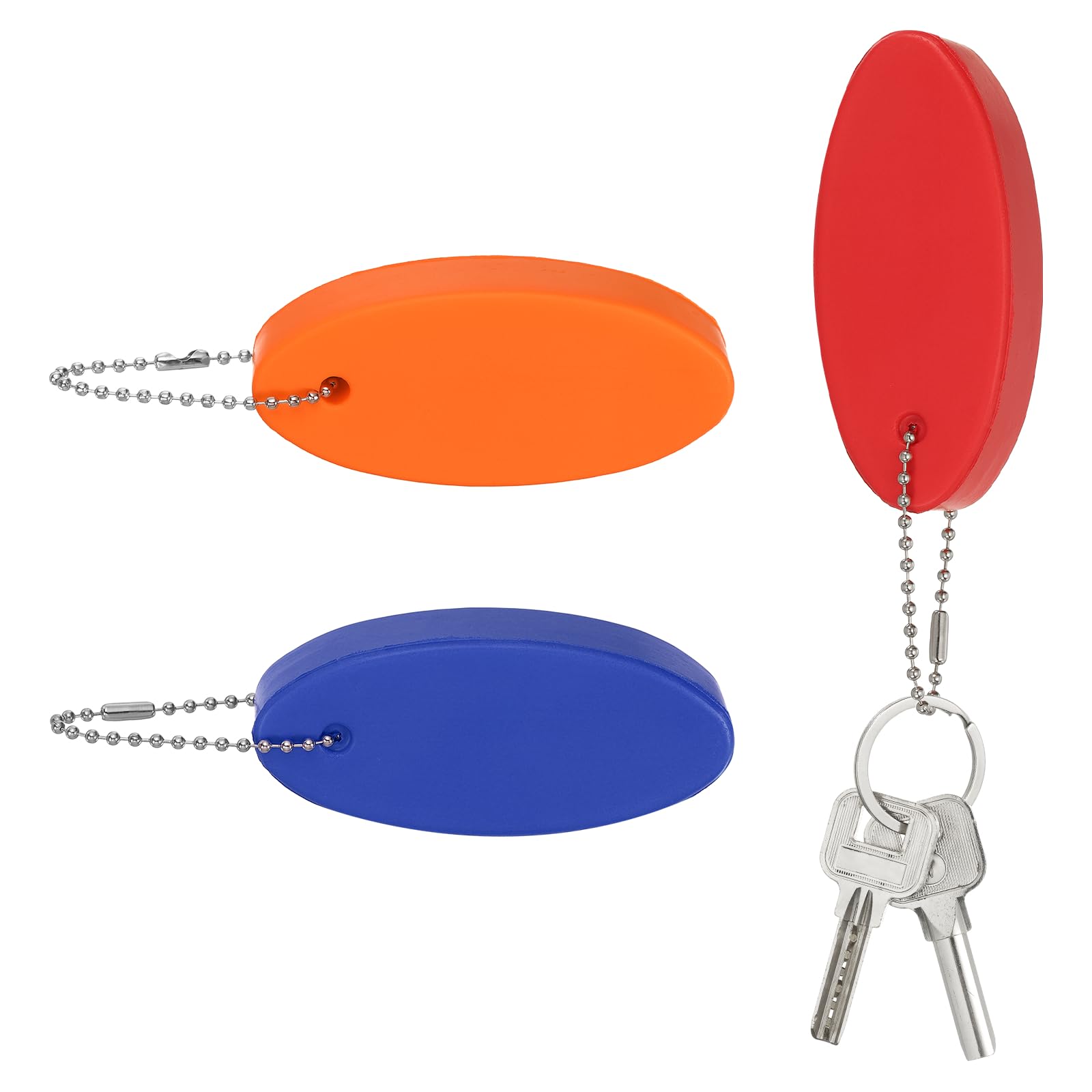YELARXI Floating Keychain, Bright Color Key Float Keyring Holder Waterproof Float Boat Keys Pendant 3Pcs & Red/Orange/Blue-Fitting For(Boating/Fishing/Swimming/Kayak/Water Sports) — image 1
