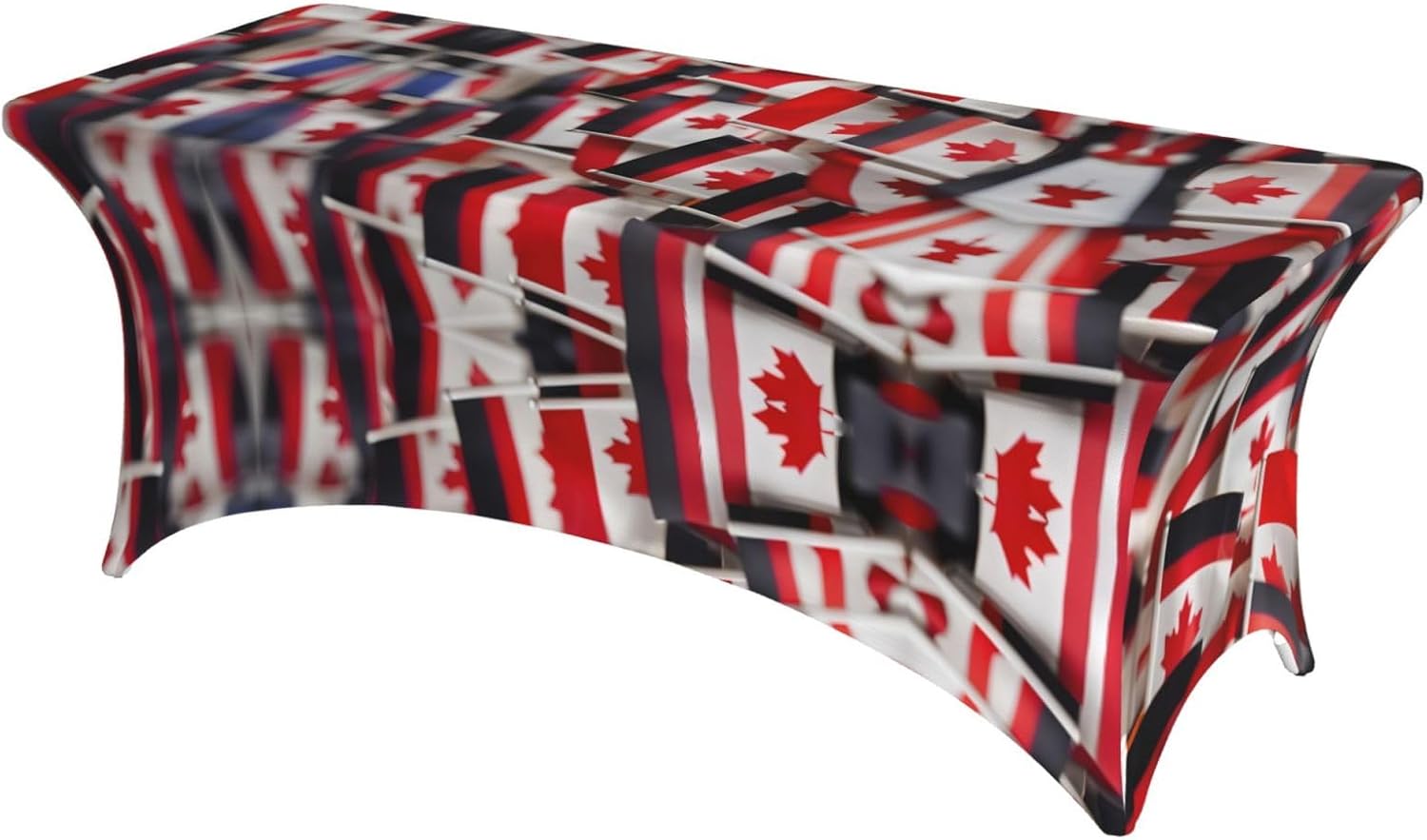Small Canadian Flags Print Table Cover Rectangular Tablecloth for 6-Foot Tables for Wedding Banquets Outdoor