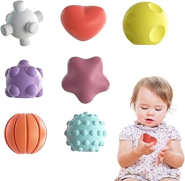 Amazon Co Jp 赤ちゃんのための感覚球 マッサージ ソフト テクスチャード ボール 7 個セット 0 6 12 ヶ月の赤ちゃん学習ソフト感覚玩具子供のギフト Qwre ベビー マタニティ