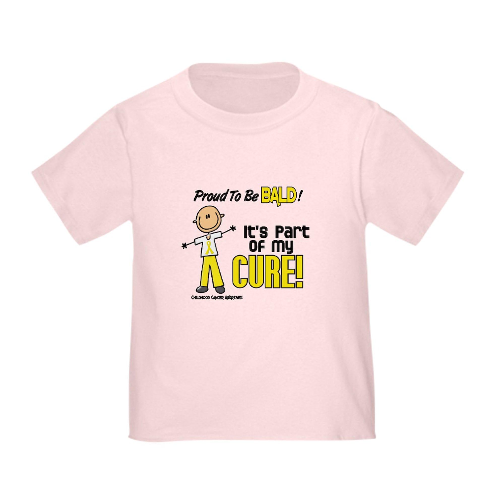 CafePress Bald 1 Childhood Cancer (SFT) Toddler T Shi Toddler Graphic Tee, 100% Cotton Pink