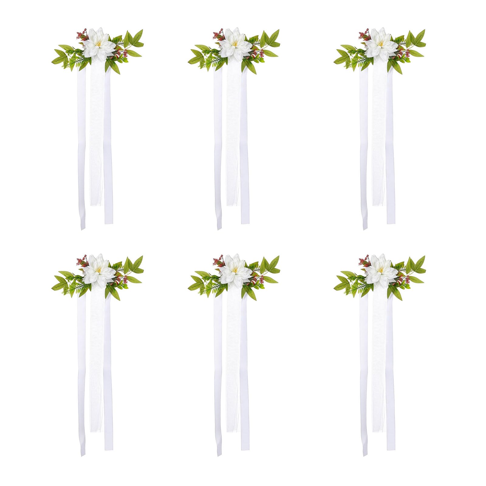 Tsophreniq Artificial Flower Chair Decoration Delicate Artificial Flower Bouquet Decoration for Wedding Chairs Home Use Wedding Chair Decorations