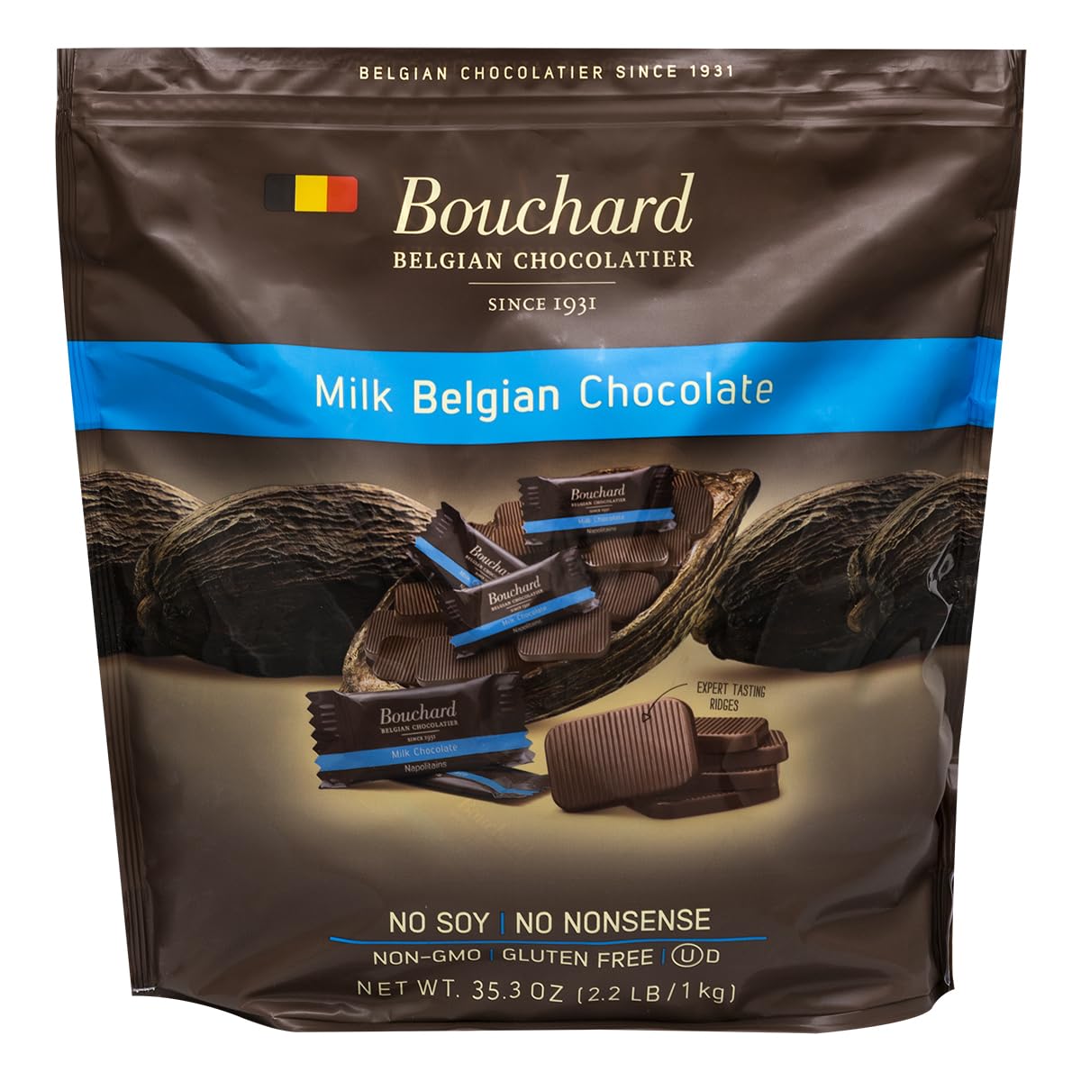 Bouchard Belgian Milk Chocolate Napolitains 35.3 OZ (2.2 LB/1KG)