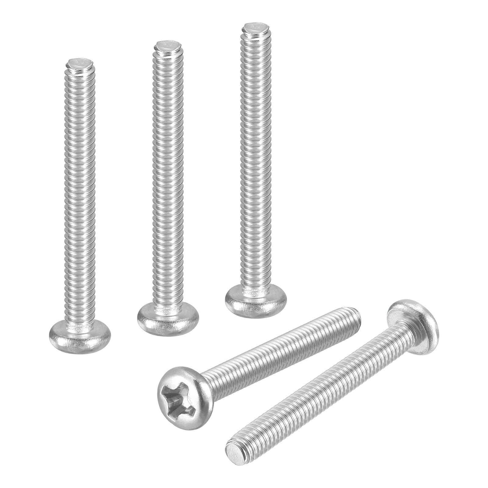 DTGN M2-0.4x18 Pan Head Machine Screws - 60pcs - Good for Machinery - 304 Stainless Steel Phillips Machine Screws Bolts - Silver