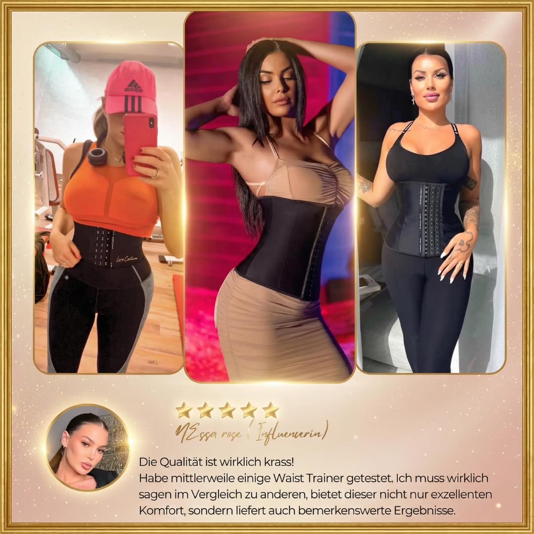 Corset Korsett Damen, Hochwertiger Waist Trainer, Bauchweg Sofort-Effekt, Korsagen für eine Schmalere Taille, Taillenmieder für schöne Sanduhr- Figur