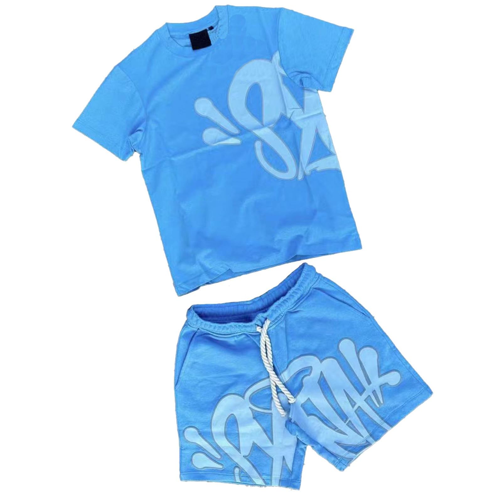 Ensemble T-shirt Et Short Homme Coton - Survêtement Baggy Décontracté Y2K, Tenue D'été Et Sport