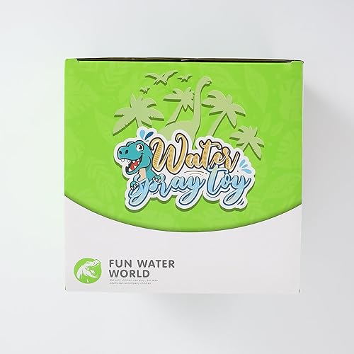 Miniatura 9 de MoKo Aspersor de dinosaurio para niños, bonito juguete de agua para exteriores, juguete de piscina con 2 abrazaderas de manguera, 3 boquillas,