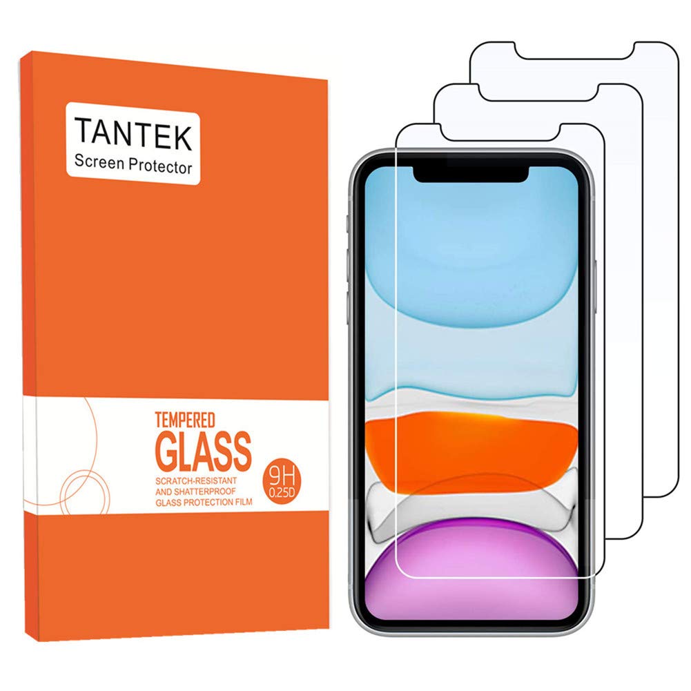 TANTEK Screen Protector for iPhone XR and iPhone 11,6.1-Inch,Tempered Glass Film, Ultra Clear,3-Pack