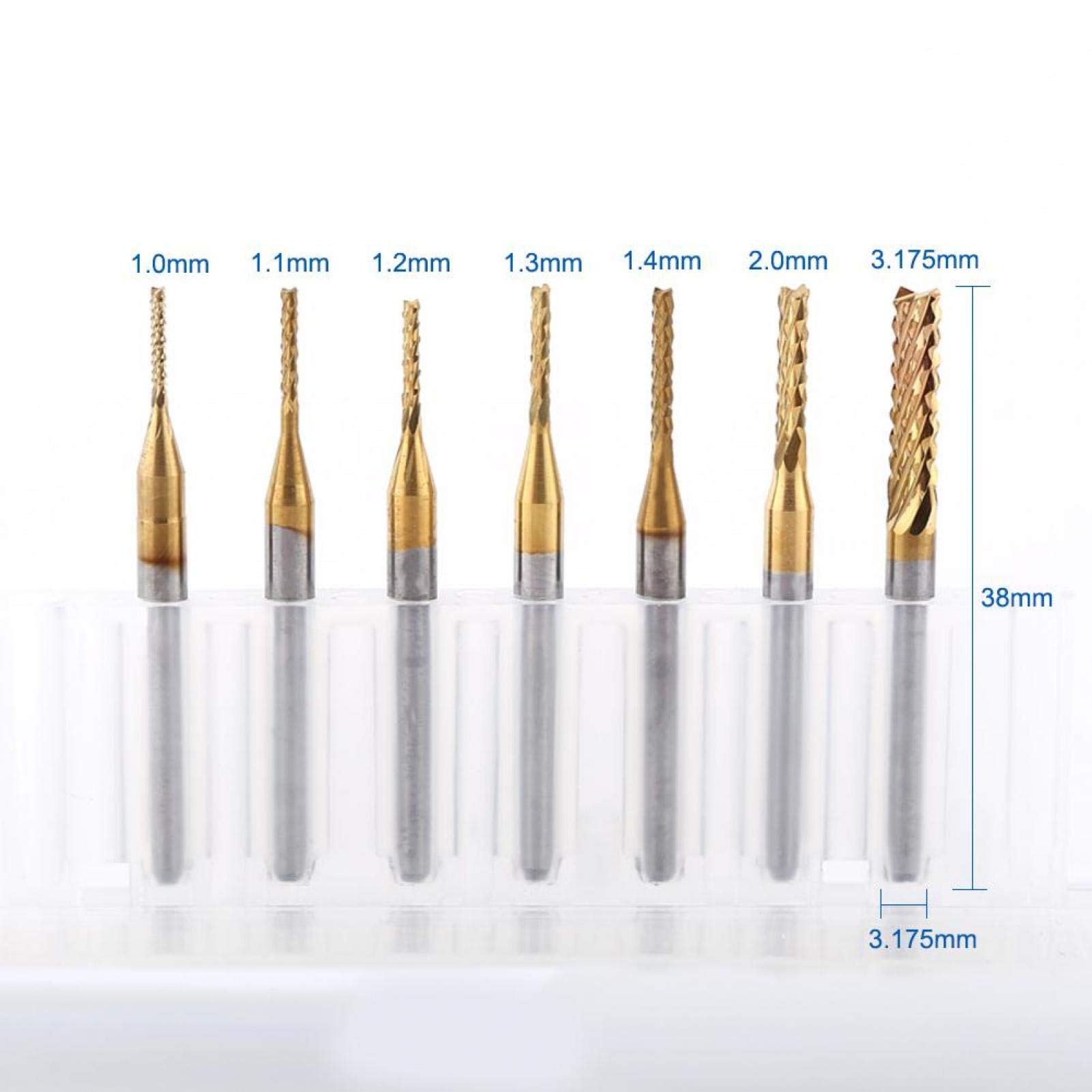 1 szt. 1,0 mm-3,175 mm kwadrat ogólny frez trzpieniowy z węglika spiekanego do płytek drukowanych z frezu obrotowym CNC (2,0 mm)