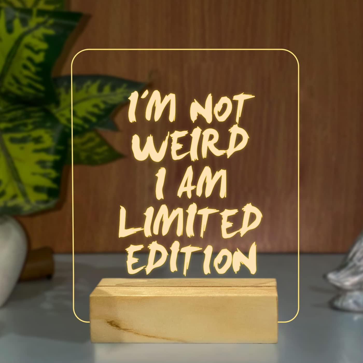 StarLaser 3D Illusion I'm not Weird I'm Limited Edition Motivational lamp Inspirational Gift Warm White Light