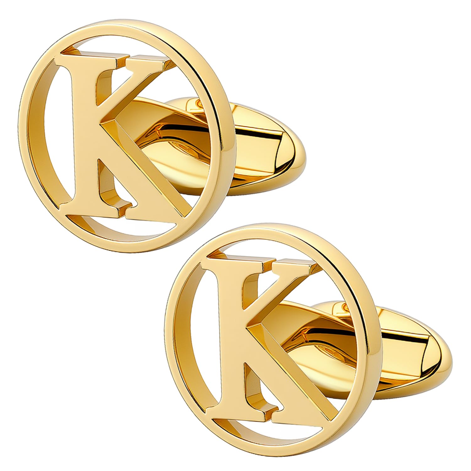 GWD Cufflinks for Men Classic Tuxedo Shirt Wedding Cuff Links Personalized Initials A-Z Gift