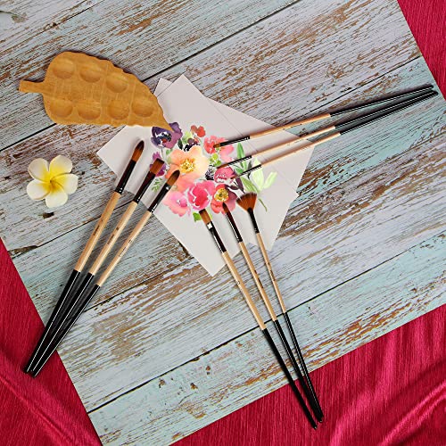 Image of Mix Artist Paintbrush Set of 9Pcs, Premium Brushes for Oil, Acrylic Painting, Include Flat, Fan, Filbert, Round Brushes, Long Handle with Synthetic Bristle, Best for Beginner & Professionals