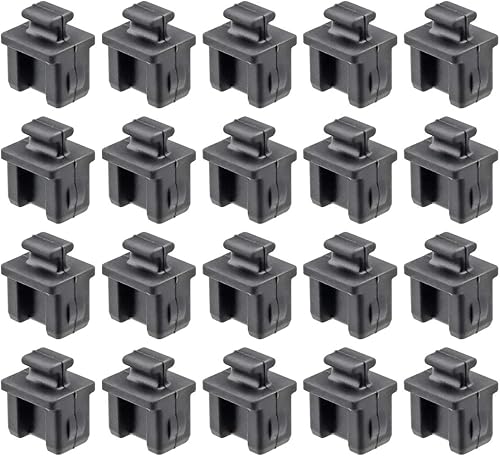 SFP - Juego de 20 protectores de silicona para puerto, antipolvo, 0.55 x 0.47 x 0.67 pulgadas, color negro