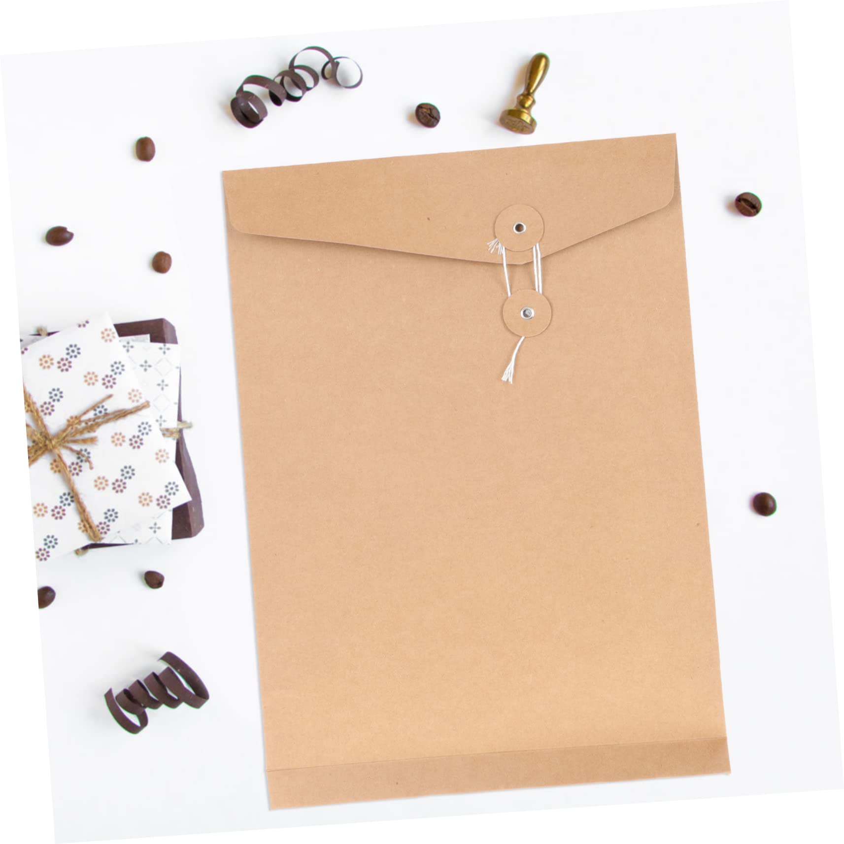 Enveloppes Kraft de Classement Ficelle, Lot de 10 pour Documents