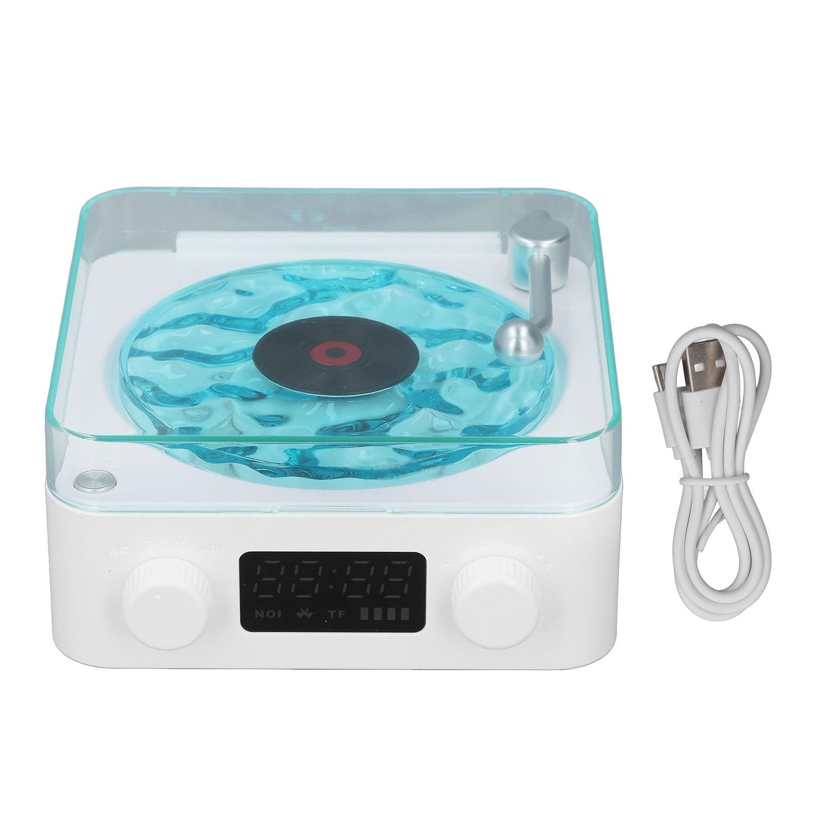 Fdit Multifunktionale White Noise Sound Machine Wecker Nachtlicht Spieluhr Tragbarer Lautsprecher für Schlafzimmer (WHITE)