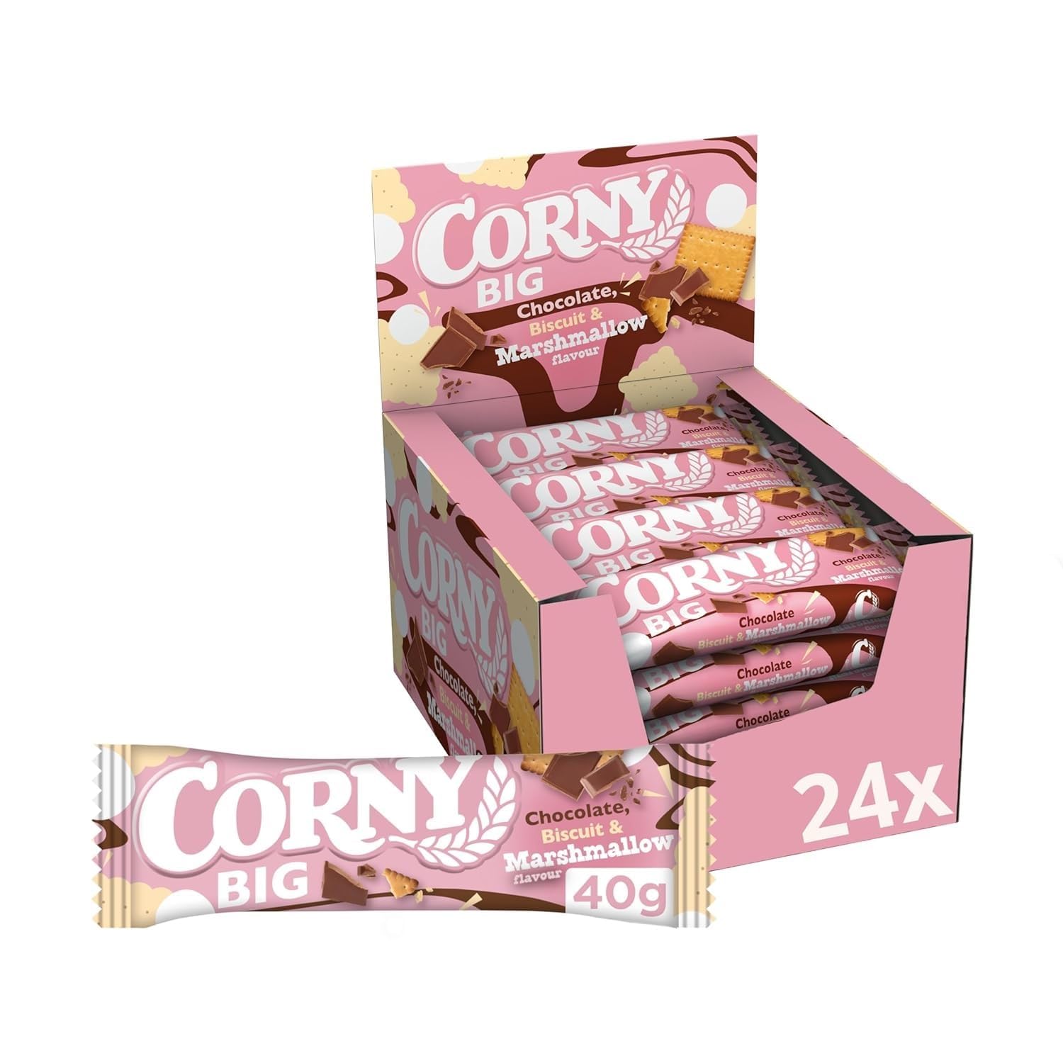 Müsliriegel Corny BIG Chocolate Biscuit Marshmallow | Keks &amp; Marshmallow | 24 x 40 g – Amazon Angebot