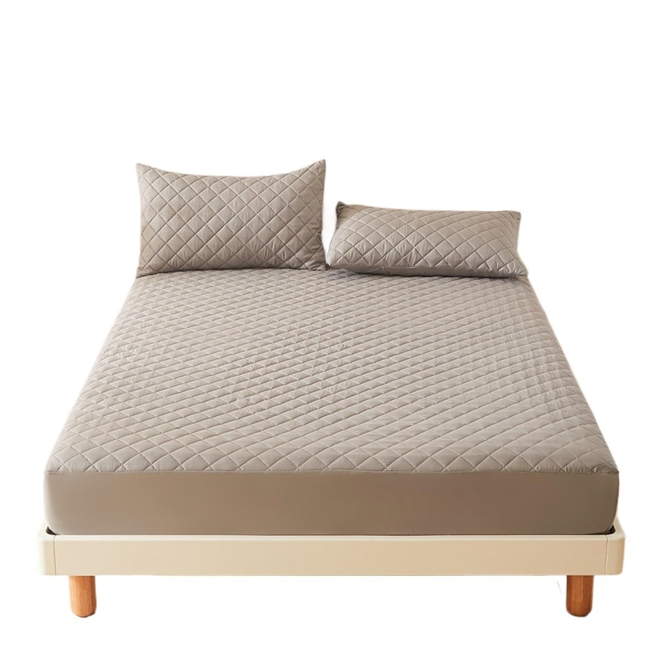 Housse De Matelas 1 Housse de Matelas épaisse, protège-Matelas imperméable, Drap-Housse Doux et Respirant (sans taie d'oreiller)(Light Grey,160x200x30cm)