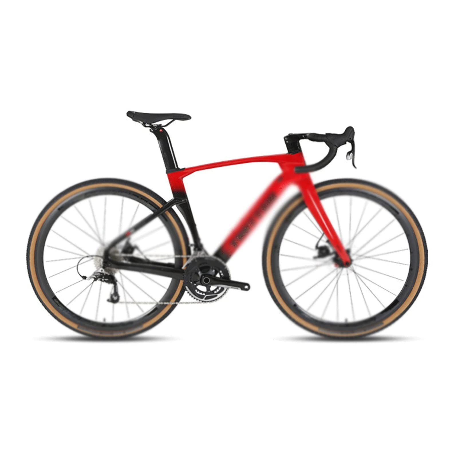 Bicicleta de ciudad, Manillar de bicicleta de carretera de fibra de carbono con frenos de disco y cables totalmente ocultos, rojo, 22 x (45-54) cm