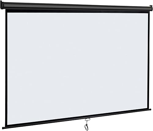 Miniatura 9 de Pantalla de proyección de 80 pulgadas 169 HD manual desplegable para interiores y exteriores, pantalla de proyector portátil sin arrugas para cine