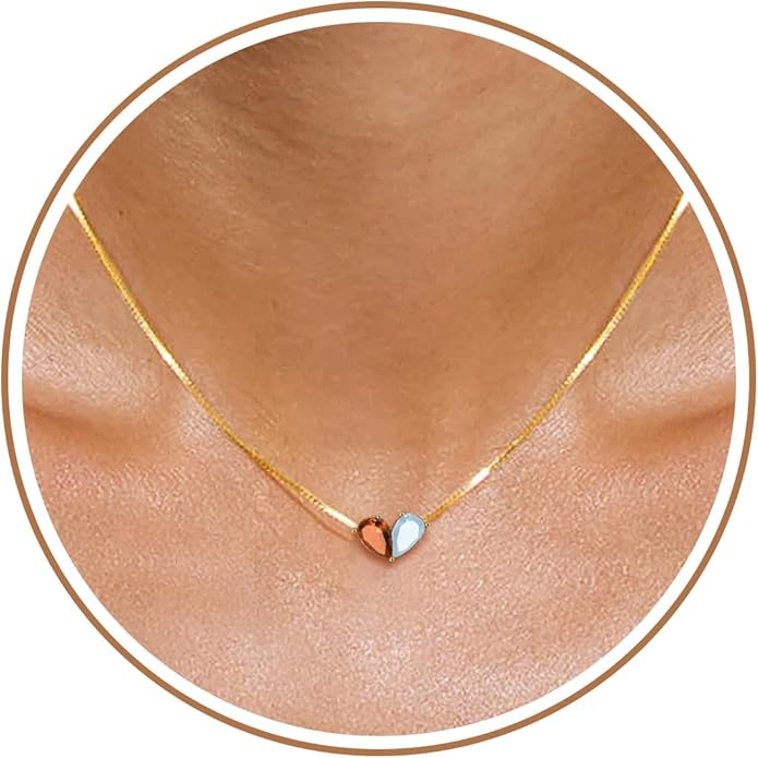 Birthstone Necklace for Women Dainty Gold Necklace with 2 Birthstone Christmas Stocking Stuffers Teen Girl Gifts Trendy Stuff Birthday Gift Moms 2025 Graduation Gift Adjustable Anniversary Jewelry for Daughter Girlfriend Friend