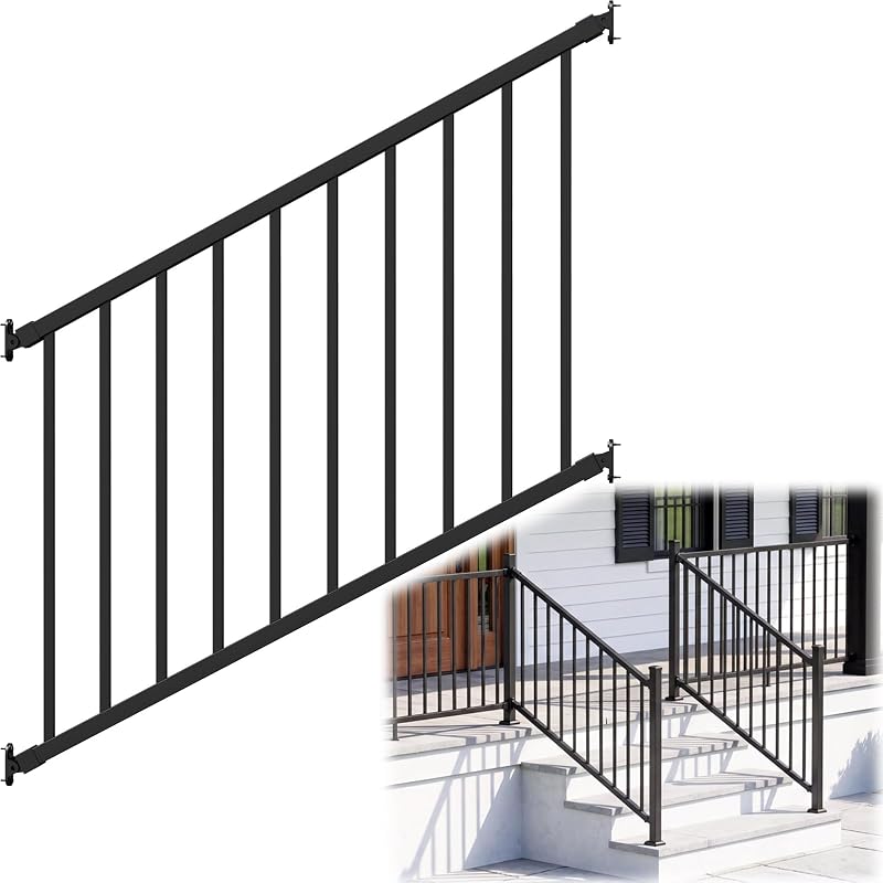 36 in H x 4 ft W Modular Aluminum Stair Railing Kit, 1 Panels | Posts Not Included, AAMA 2604 Weather-Resistant Finish, Cut-to-Fit DIY Porch Railing System for Outdoor Decks and Porches