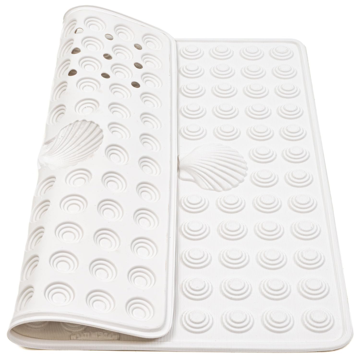 Tatkraft Shell Tapis de Douche Antidérapant, Made in Italy, 48x48 cm, Blanc