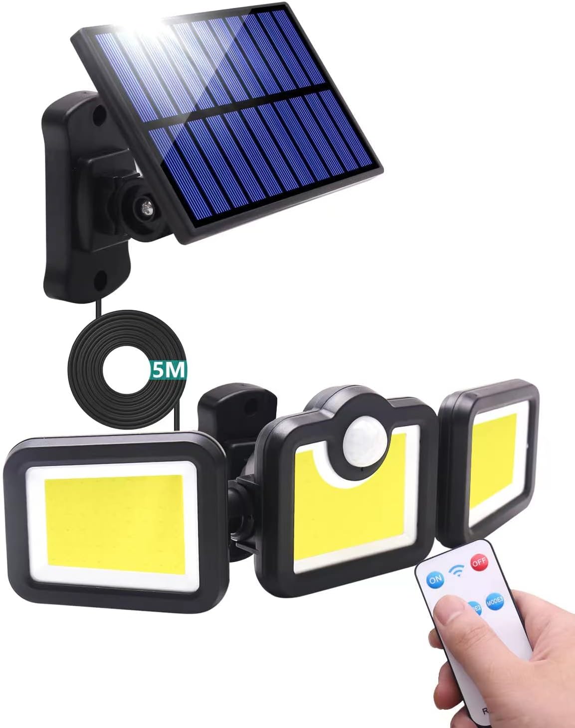 Lampe Solaire Extérieur Puissante Et étanche IP65 Avec Capture De Mouvement Grand Angle, Sans