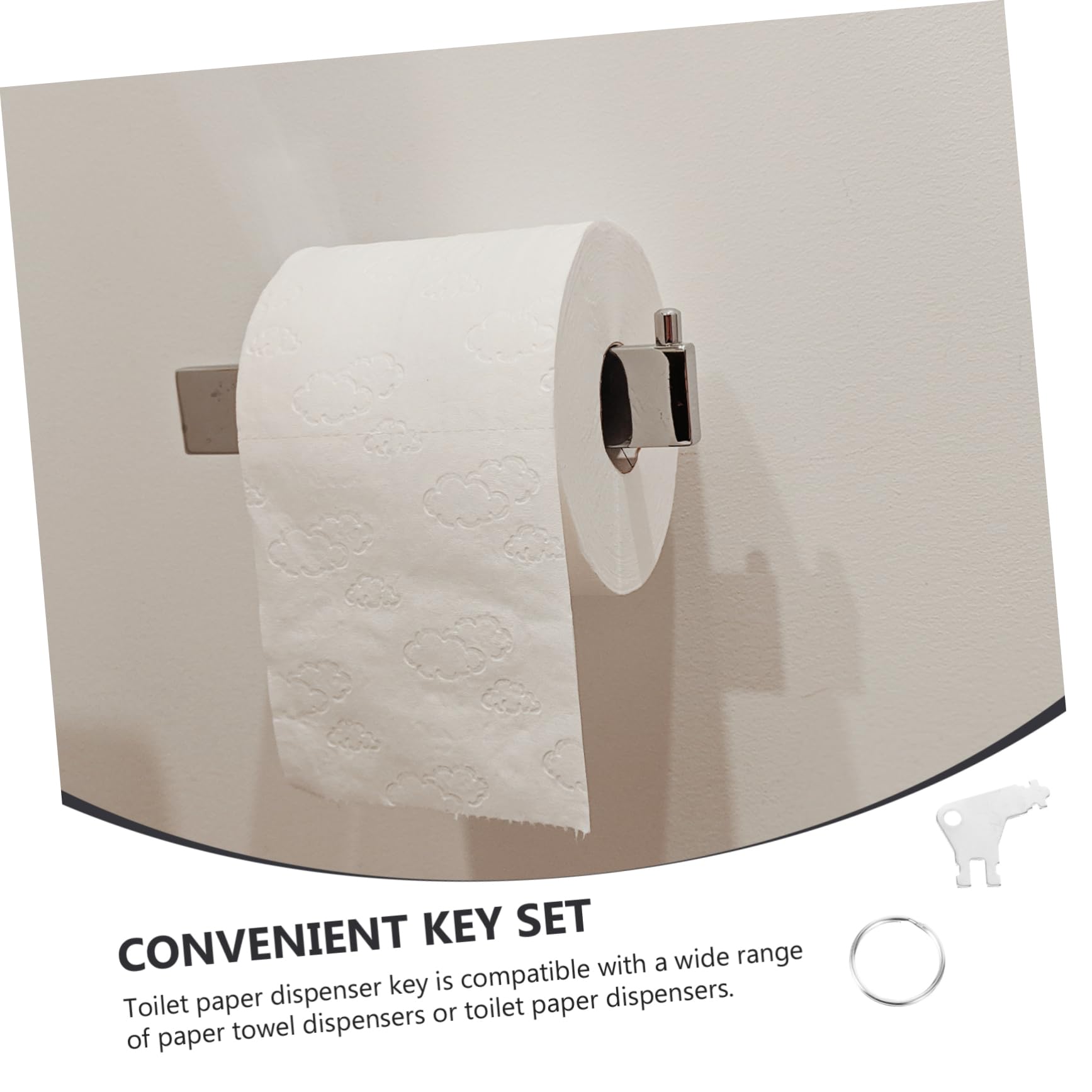 KOCKSHION 5Pcs Toilet Paper Dispenser Key Compatible Replacement for Commercial Paper Towel Dispensers Easy to Use Key Ring Included for Maintenance and Management