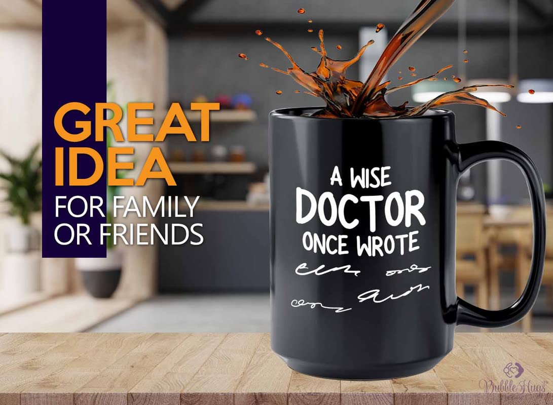 Flairy Land Pharmacist Coffee Mug 15oz Black - Wise Doctor A - Nurse Doctor Chemist Pharmacy Technician Patient Practicioner Laboratory Research Technologist