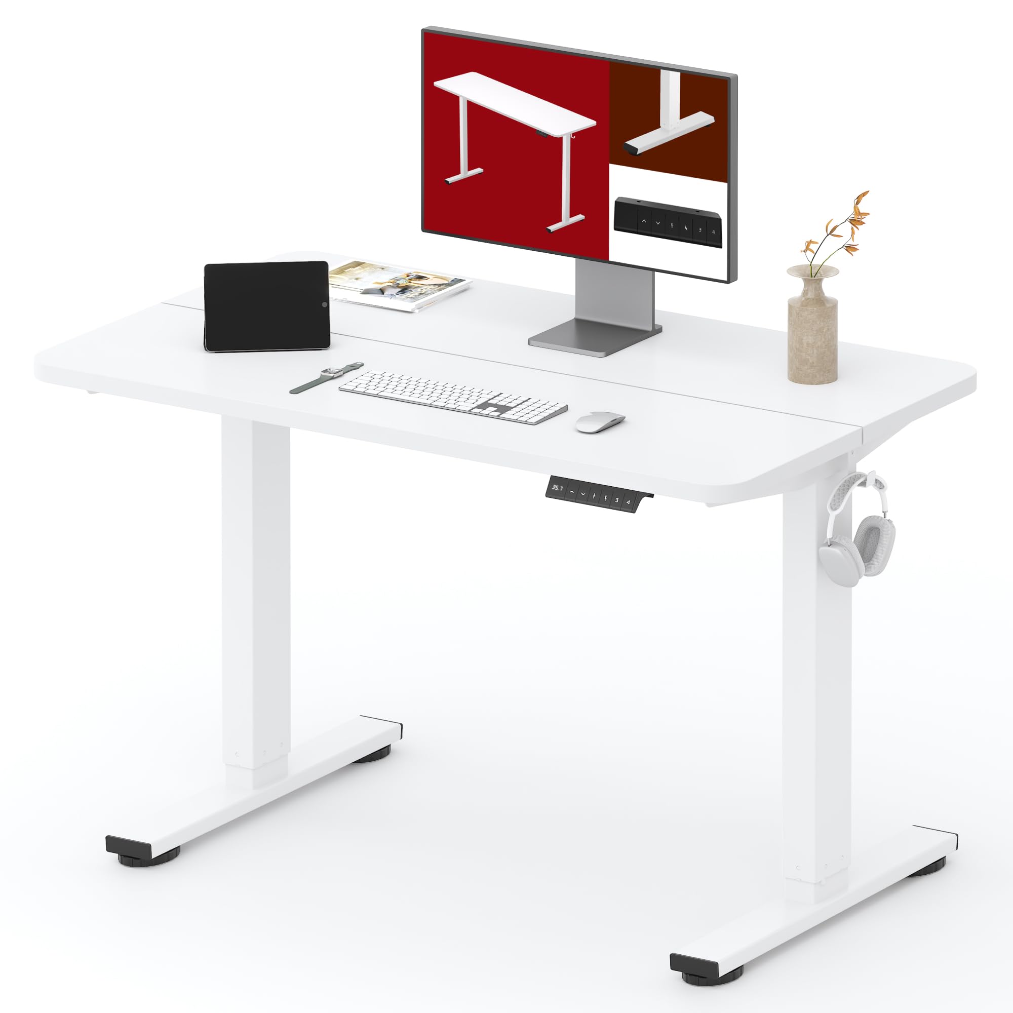 SANODESK 40''x24'' Height Adjustable Electric Standing Desk for Home Office | Sit Stand Desk with Splice Board for Home  — deal on Shopping With Noya